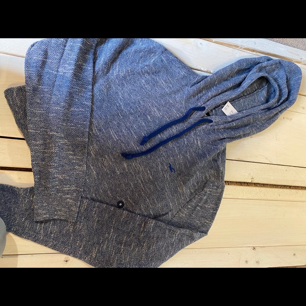 Heather blue men’s hooded sweatshirt